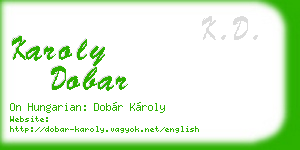karoly dobar business card